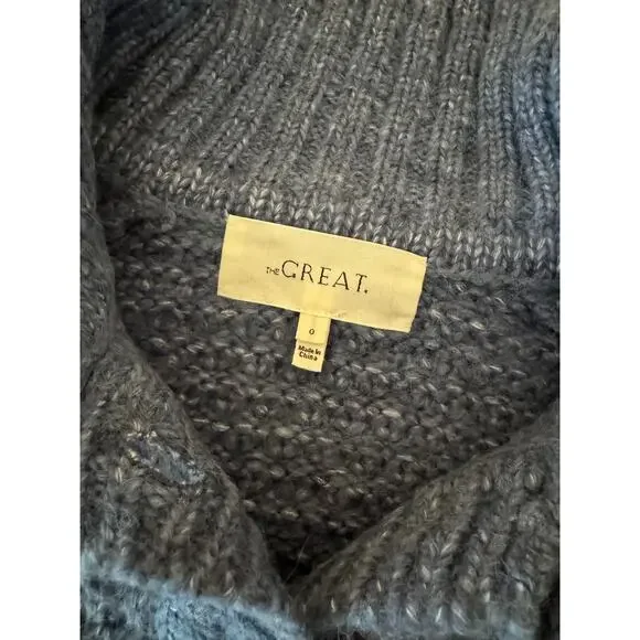 THE GREAT shrunken hearth cardigan sweater - saltwater blue Size 0 $395 - Picture 5 of 6